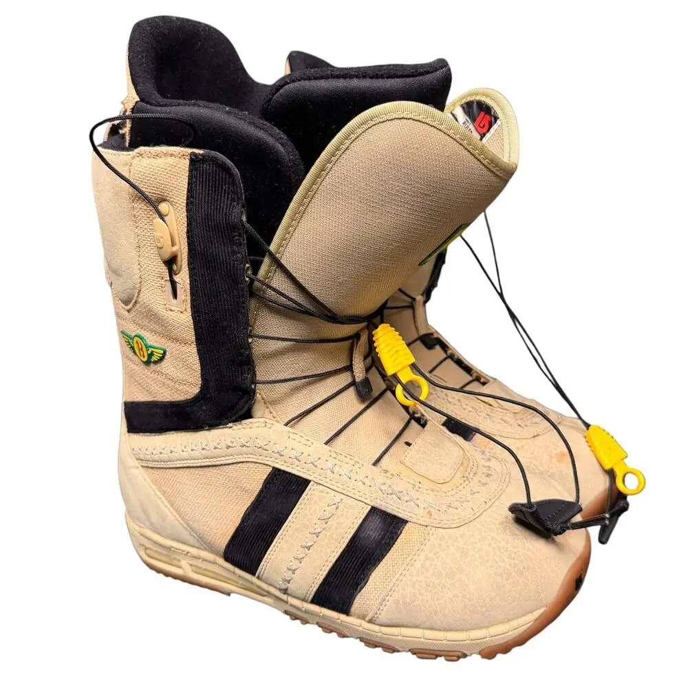 Burton Ruler Snowboard Boots Beige Tan Men's 11 Lace Lower Upper Zone Rare Color
